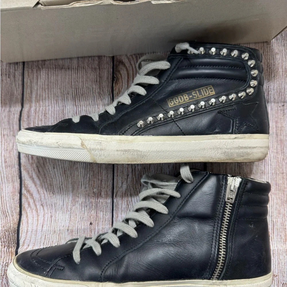 Golden Goose Black and White Studded High-Tops - Picture 4 of 11